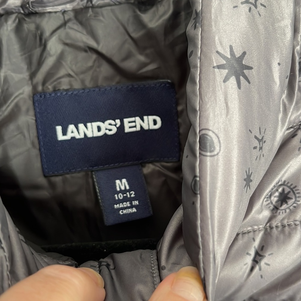 Lands End grey puffer jacket - Picture 5 of 12